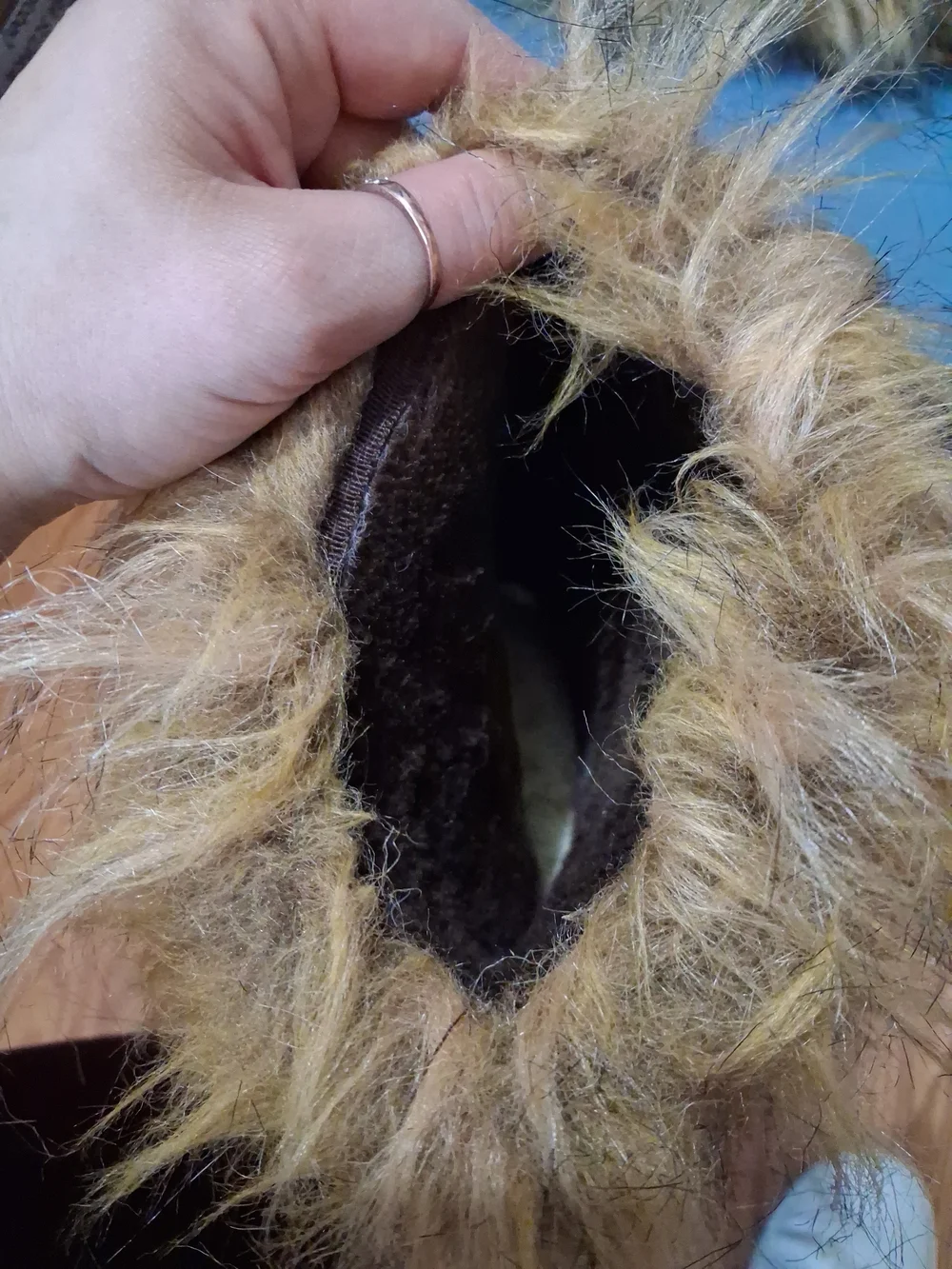 Faux Fur Shaggy Winter Boots in Honey/ Brown